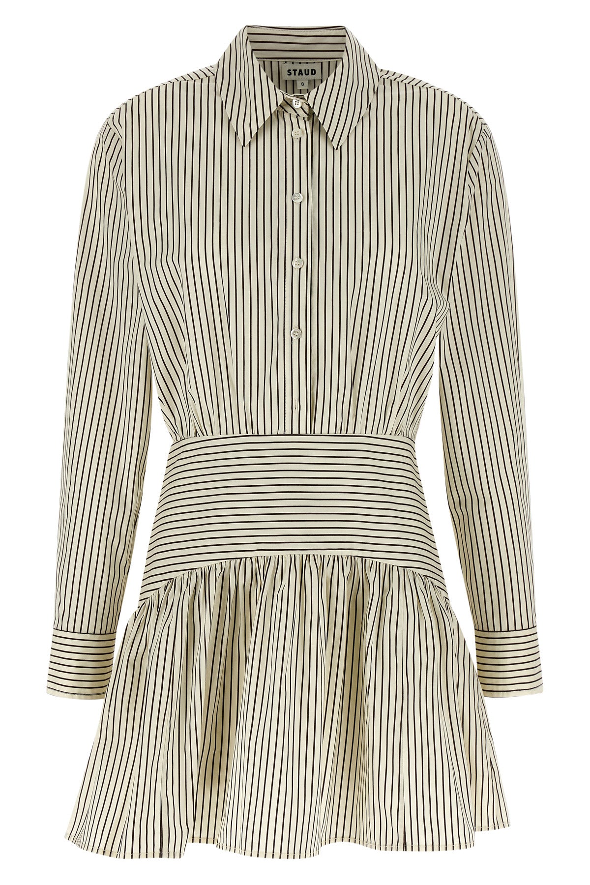 STAUD 8 rocco mini dress in striped cotton poplin