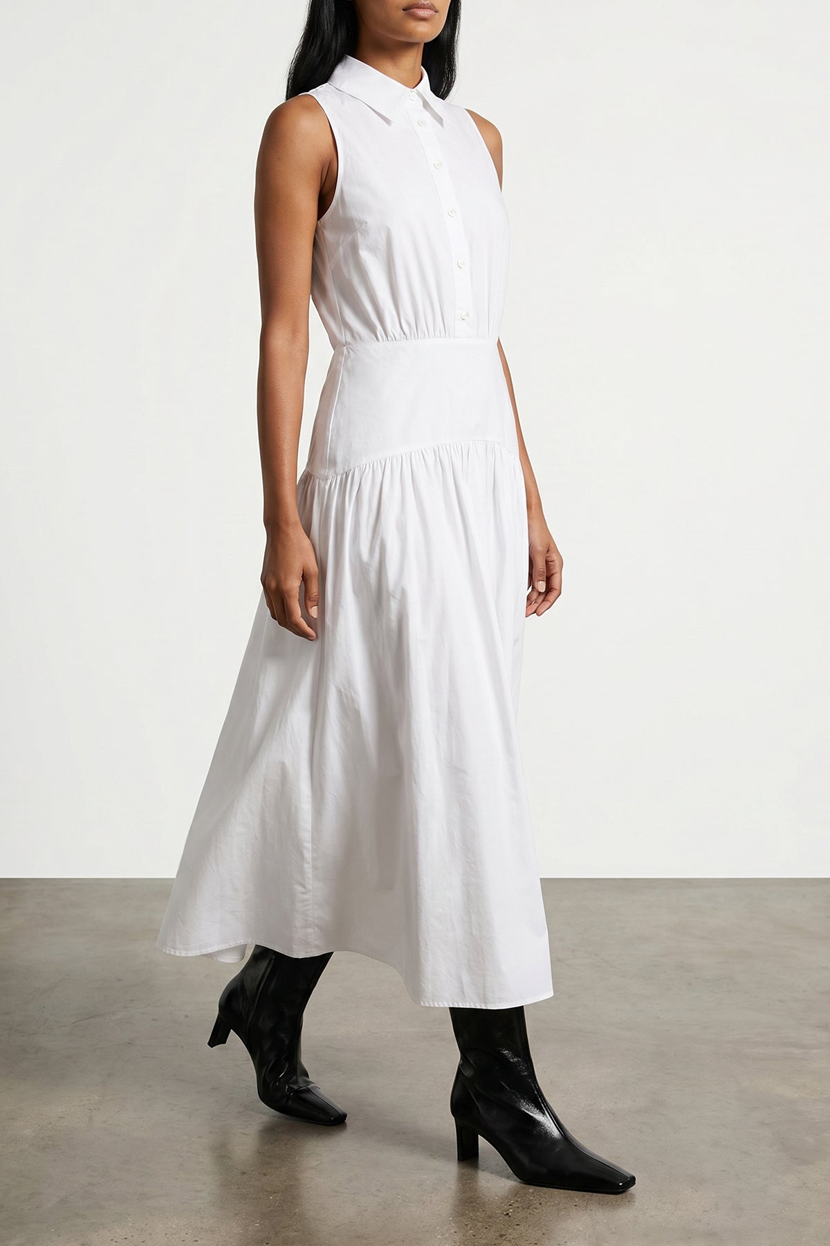 STAUD 2 romy dress in cotton poplin