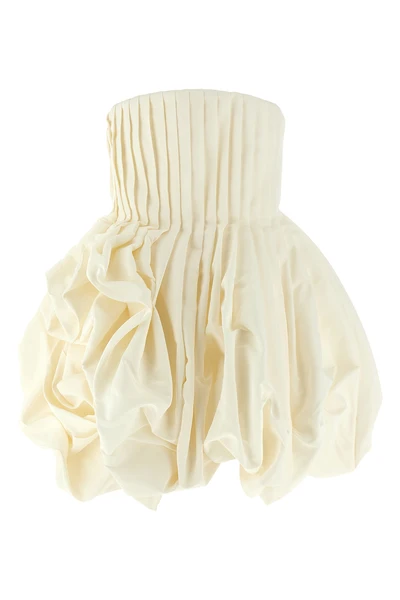 off-the-shoulder minidress in medium-weight silk faille
