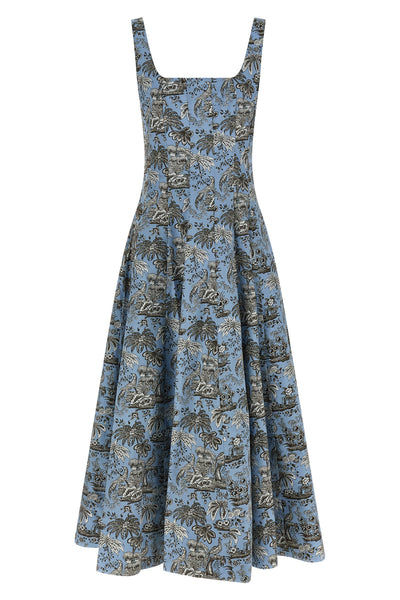wells midi dress in light cotton poplin
