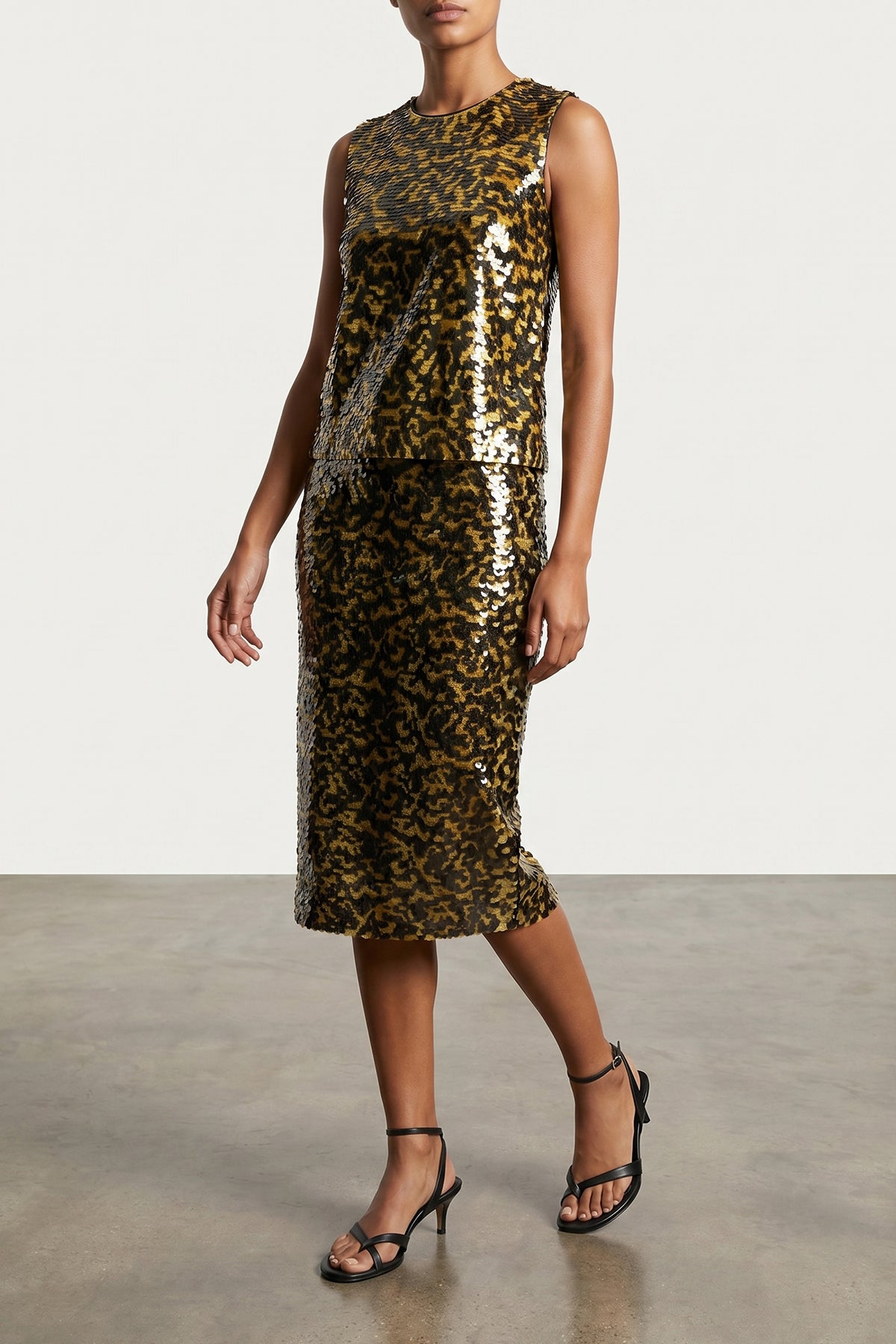STAUD 2 sequin ciara midi skirt