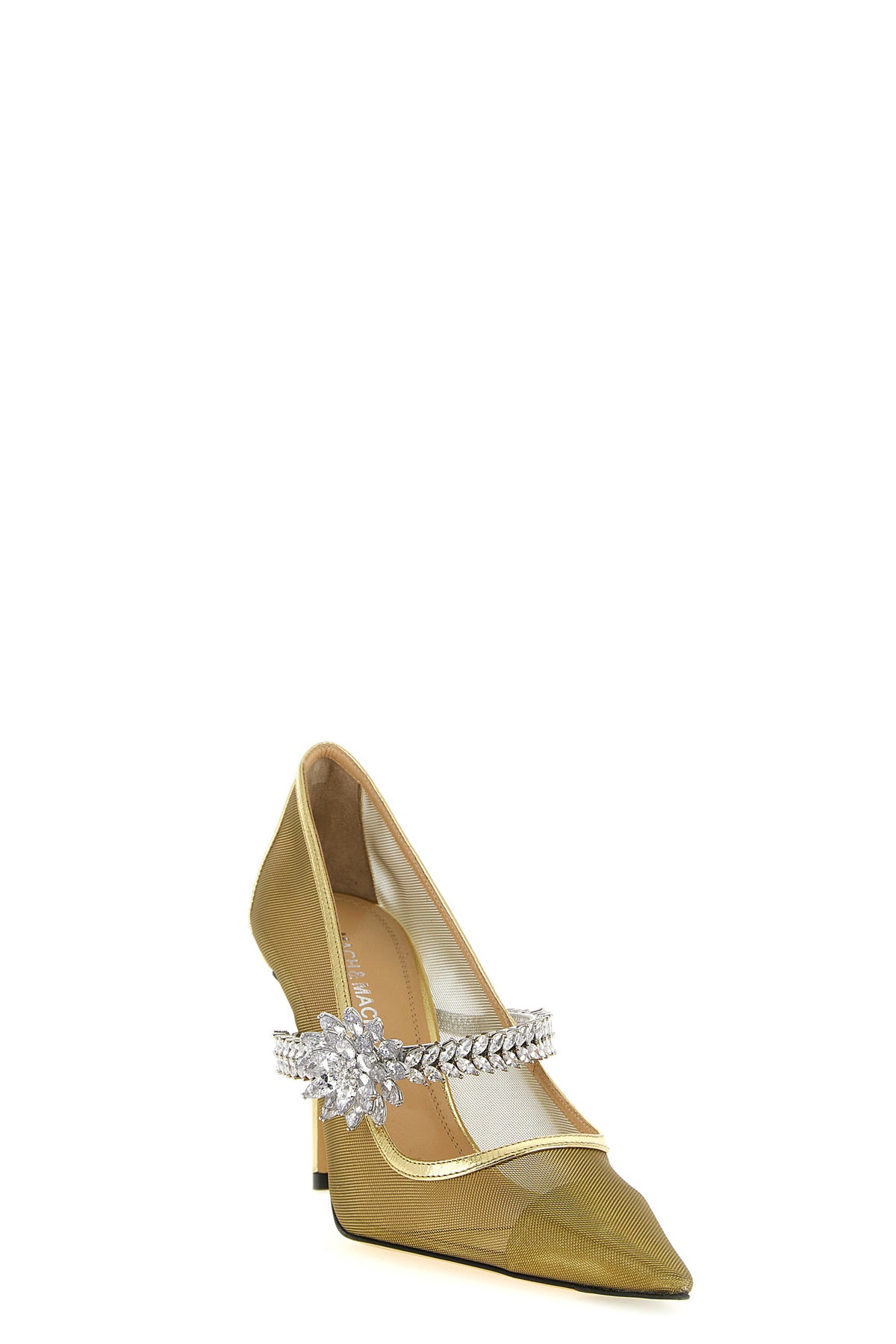 mesh and laminated leather pumps
