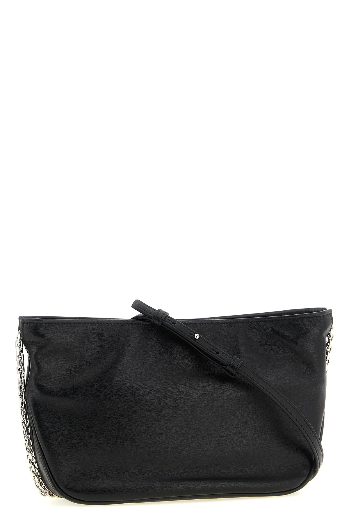 the roger vivier pilgrim micro clutch bag in soft black lambskin stands out fo
