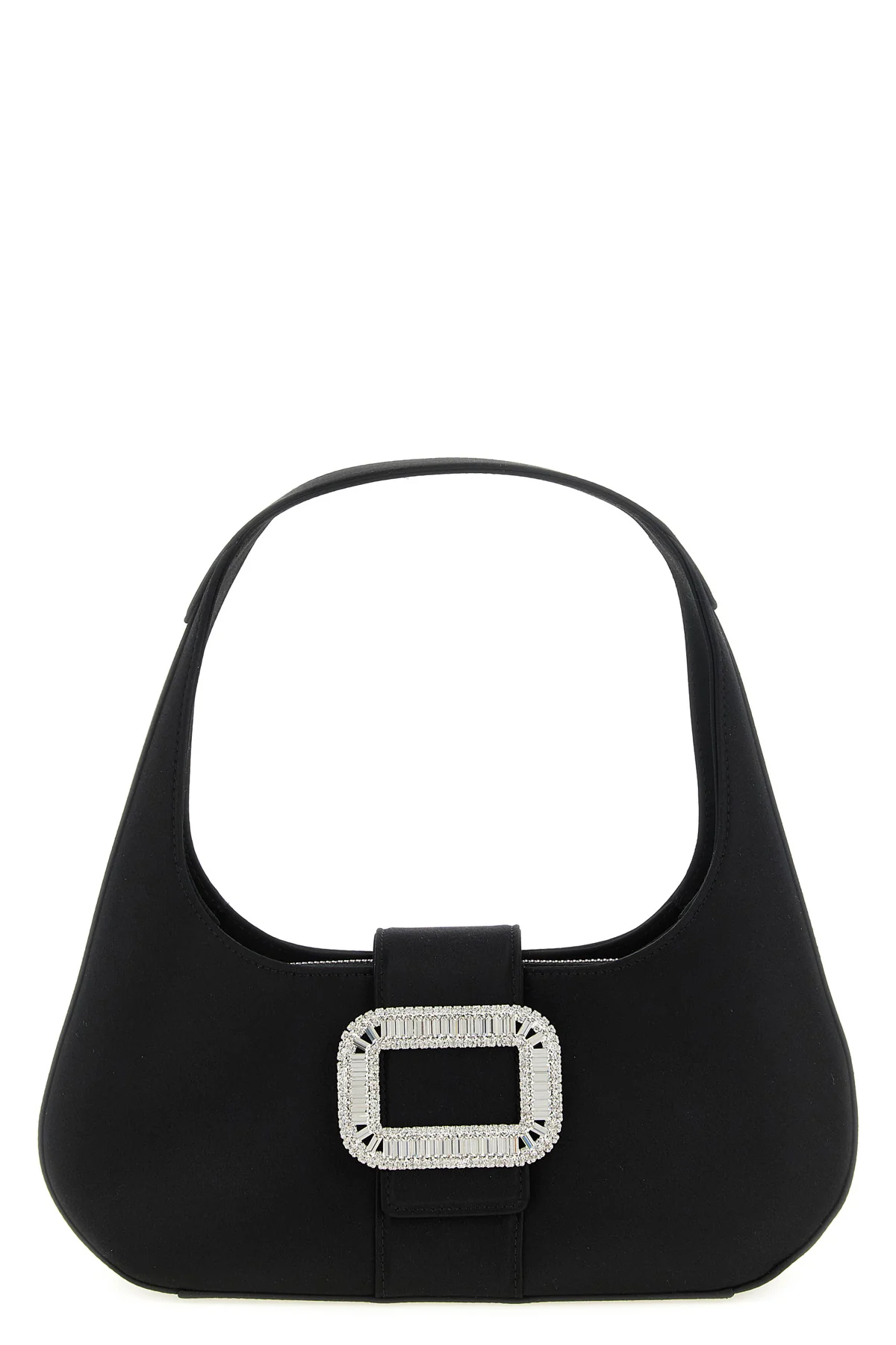 the roger vivier pilgrim mini hobo bag stands out for its half-moon silhouette