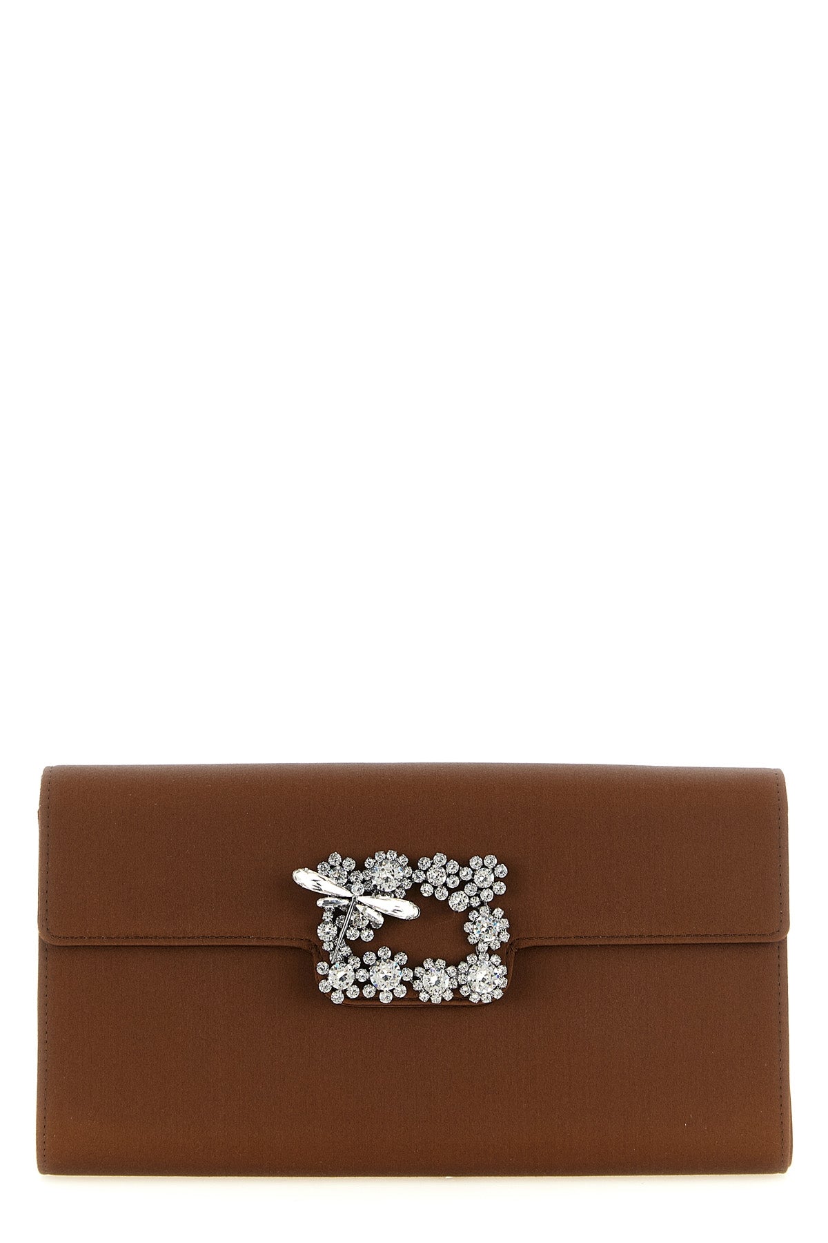 envelope flap dragonfly flow satin clutch