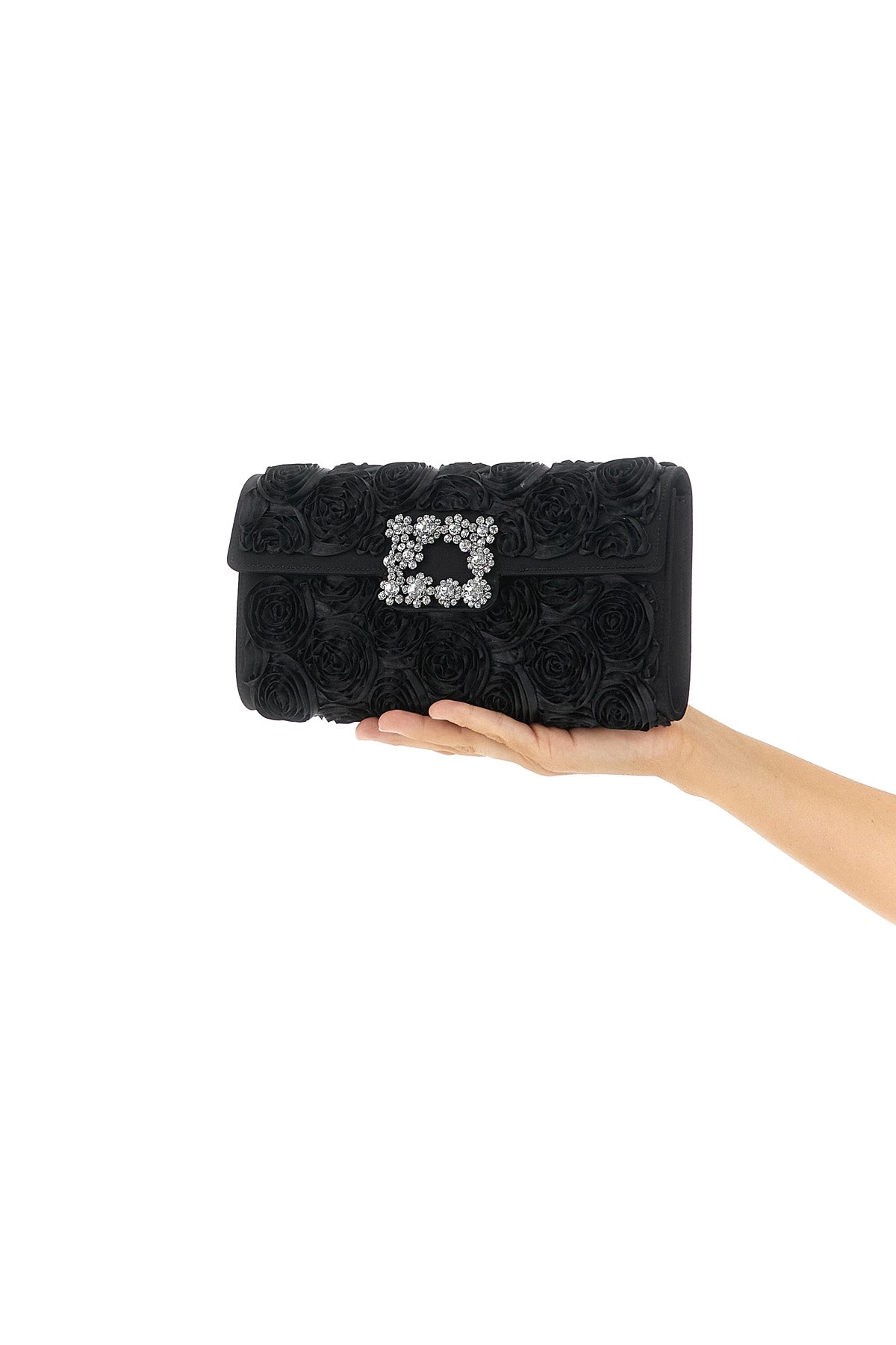 ROGER VIVIER OS efflorescence satin clutch bag