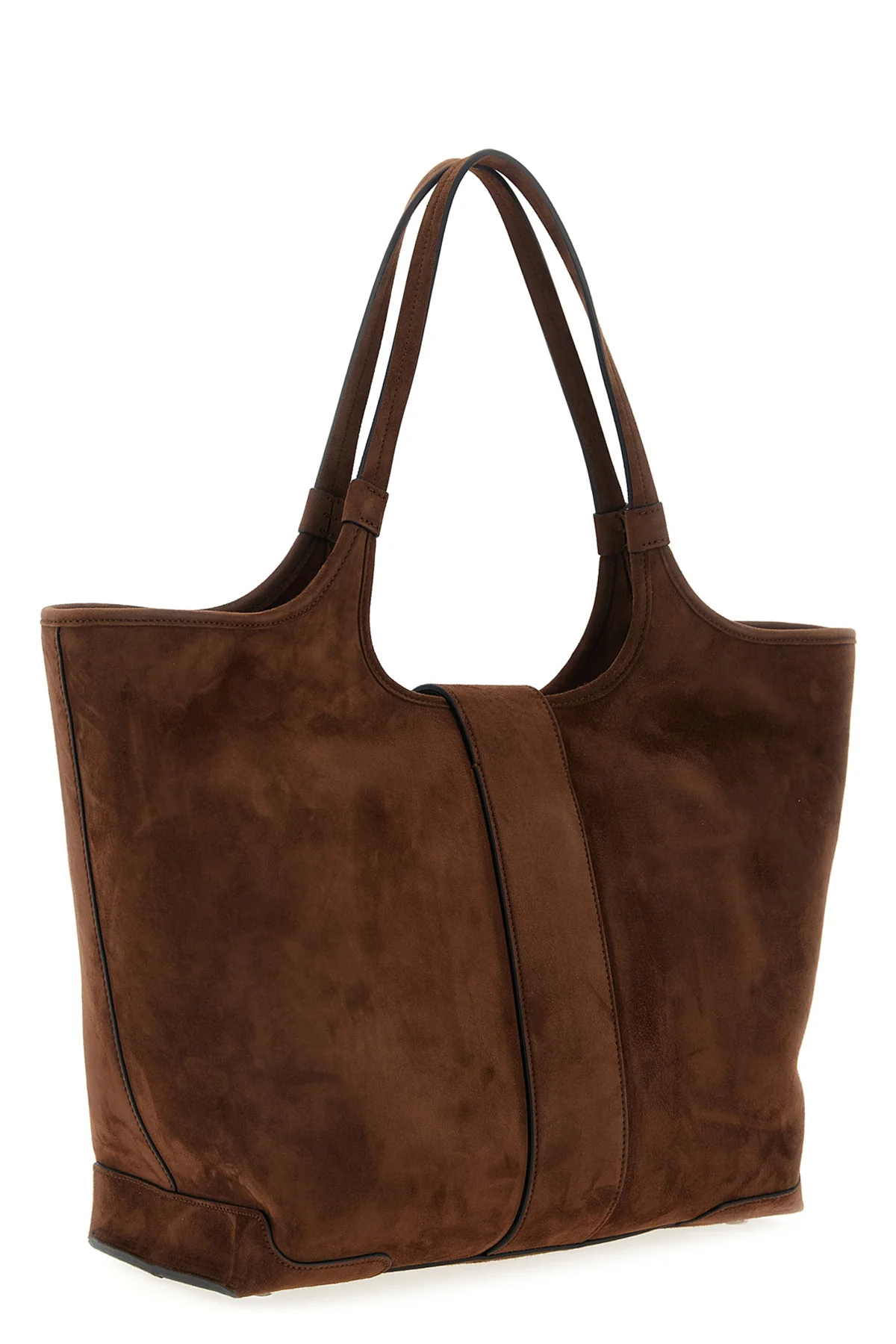 viv choc midi suede shopping bag