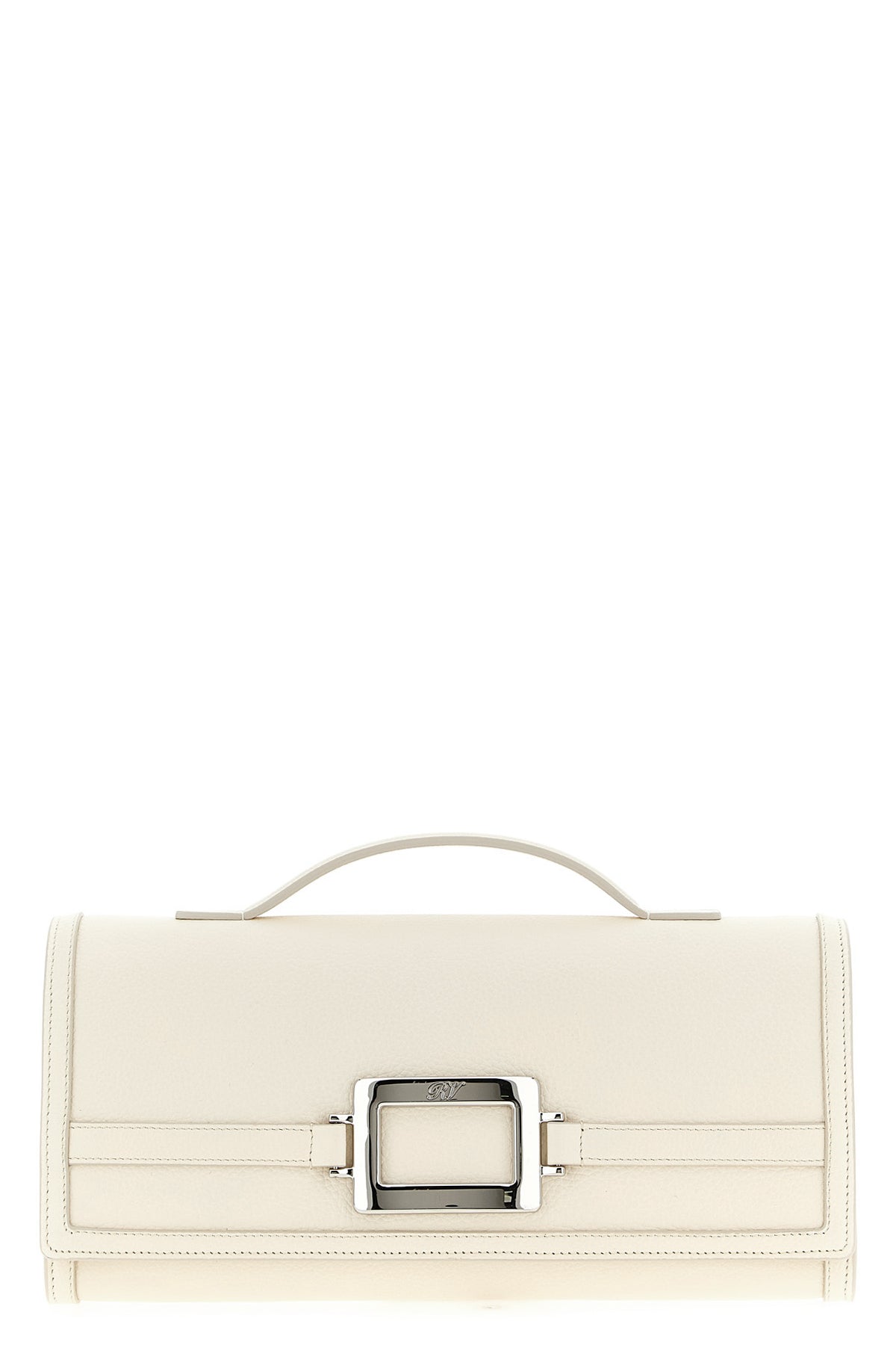 ROGER VIVIER OS belle vivier hammered leather clutch