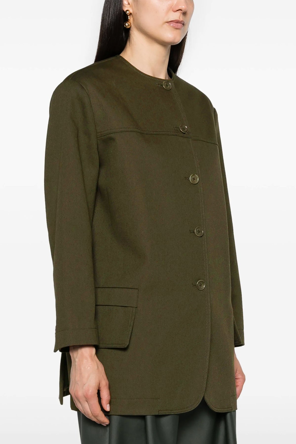 MAX MARA 42 recital midi jacket in heavy cotton drill
