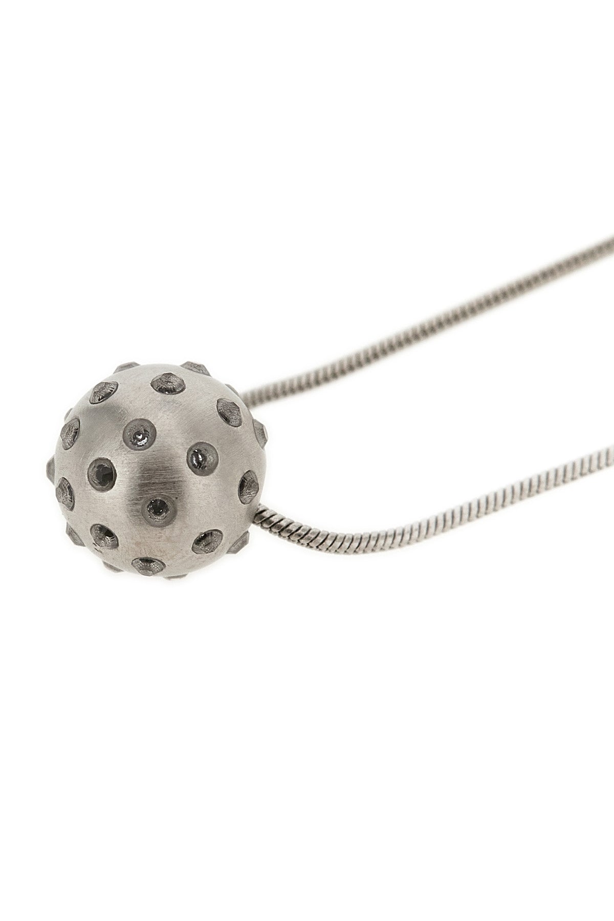 RICK OWENS OS chain necklace in palladium-galvanized brass