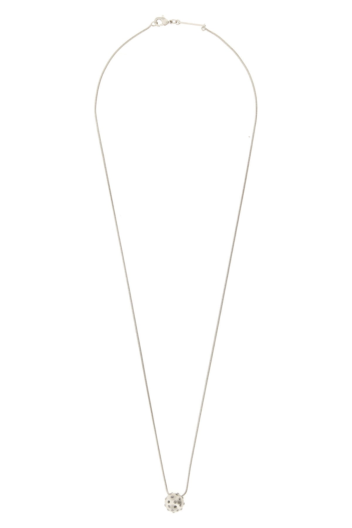 RICK OWENS OS chain necklace in palladium-galvanized brass