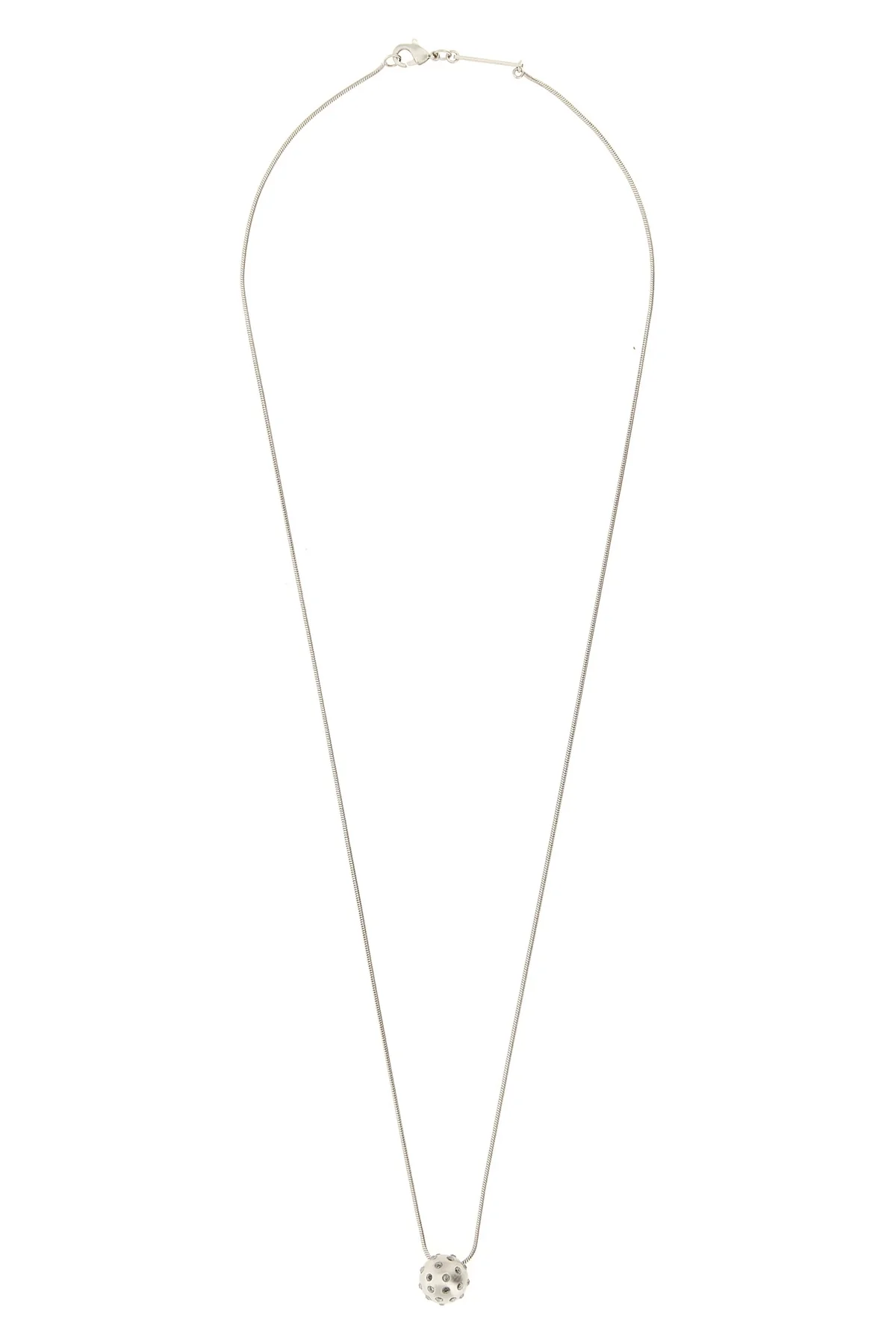 RICK OWENS OS chain necklace in palladium-galvanized brass