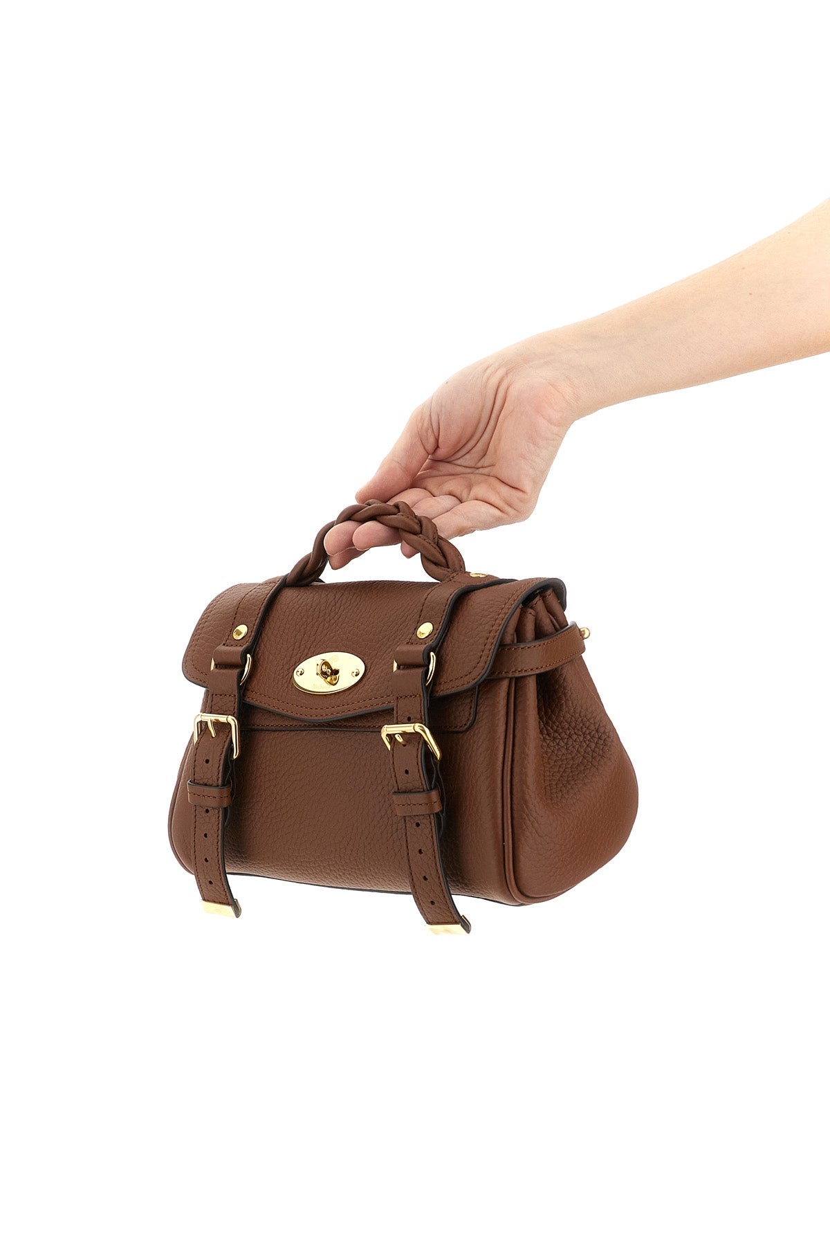 MULBERRY OS alexa mini handbag in heavy grain leather