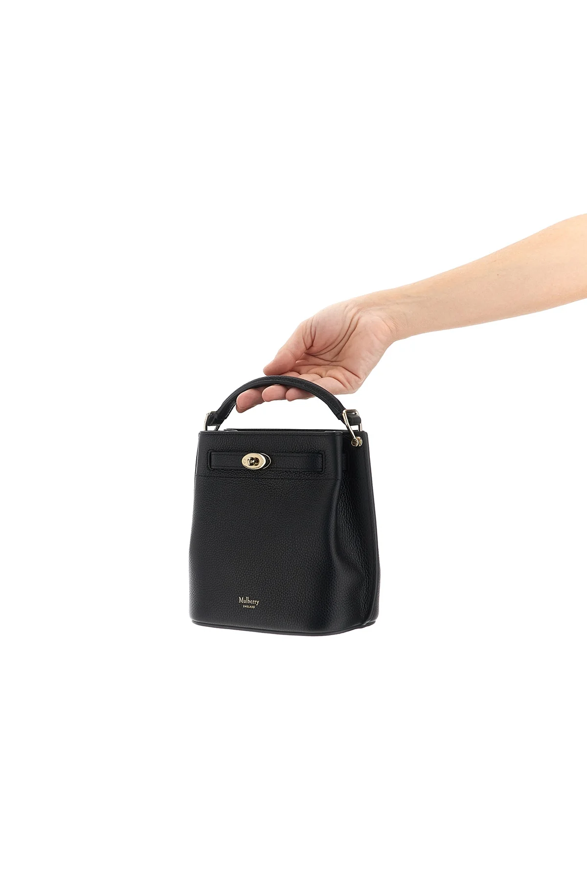 MULBERRY OS islington mini bucket bag in hammered leather