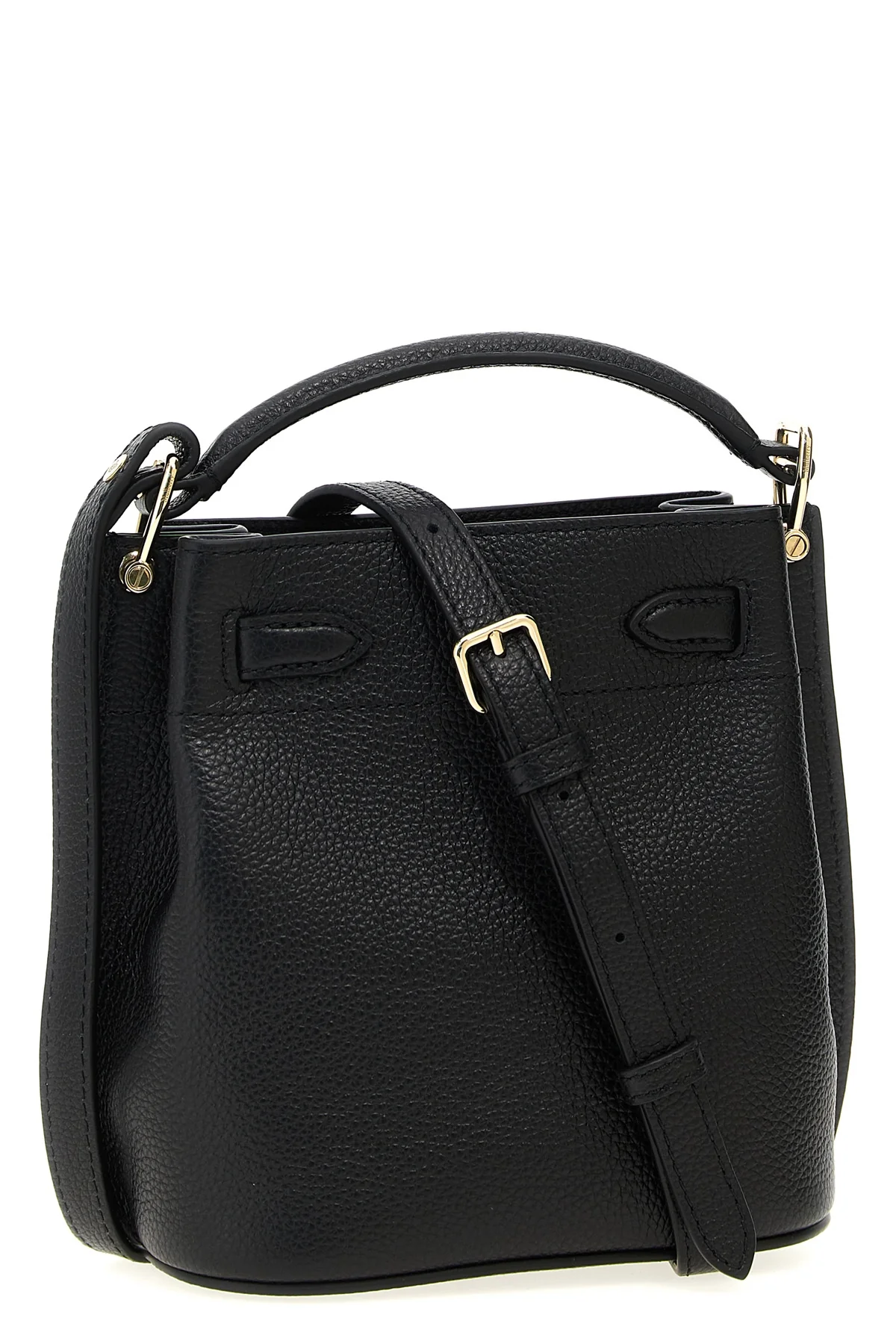 islington mini bucket bag in hammered leather