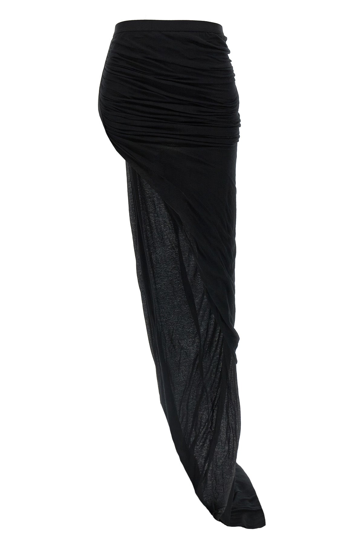 RICK OWENS 38 long edfu skirt in semi-transparent cotton jersey
