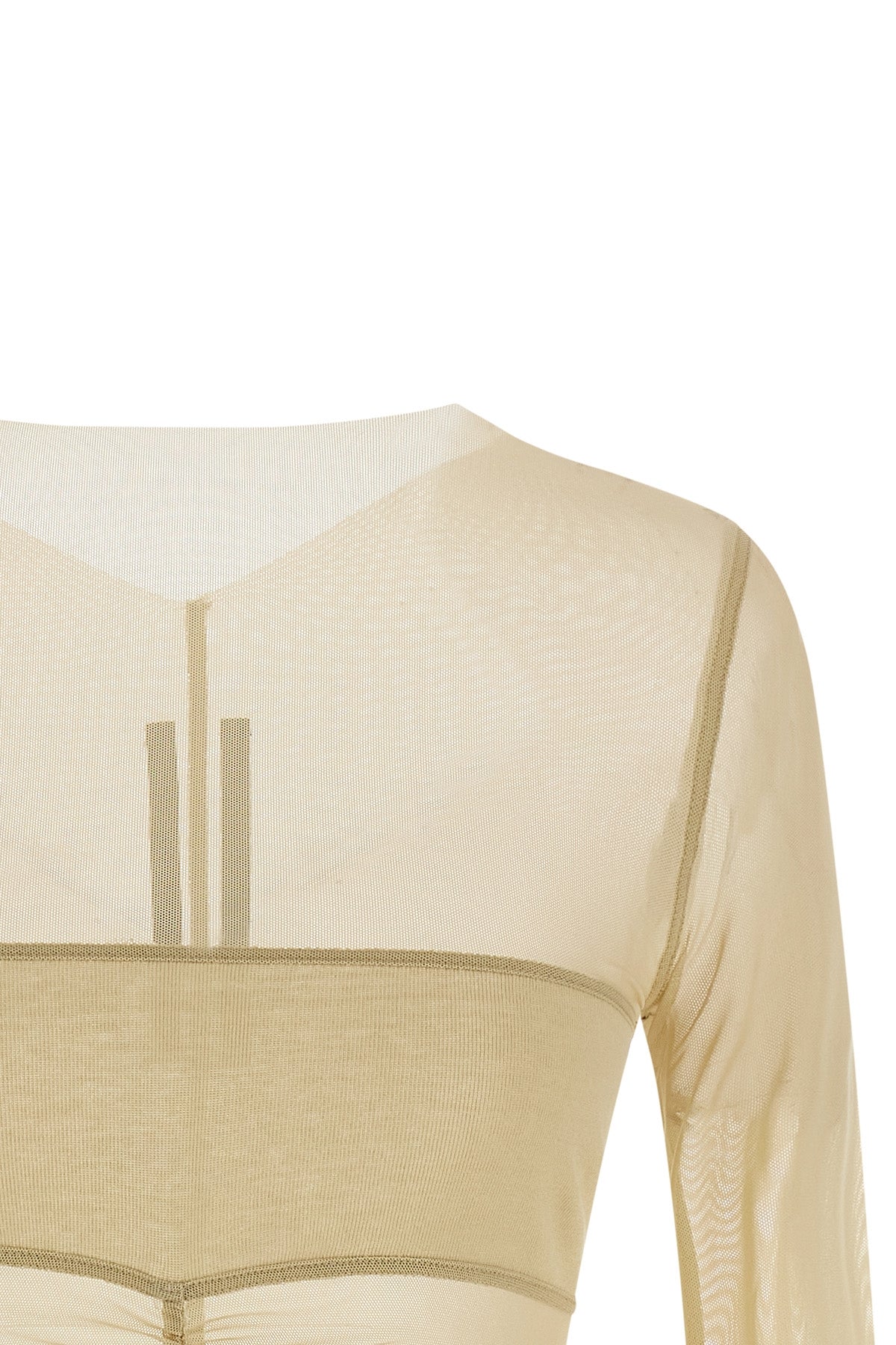 temple semi-transparent stretch nylon tulle top