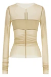 temple semi-transparent stretch nylon tulle top