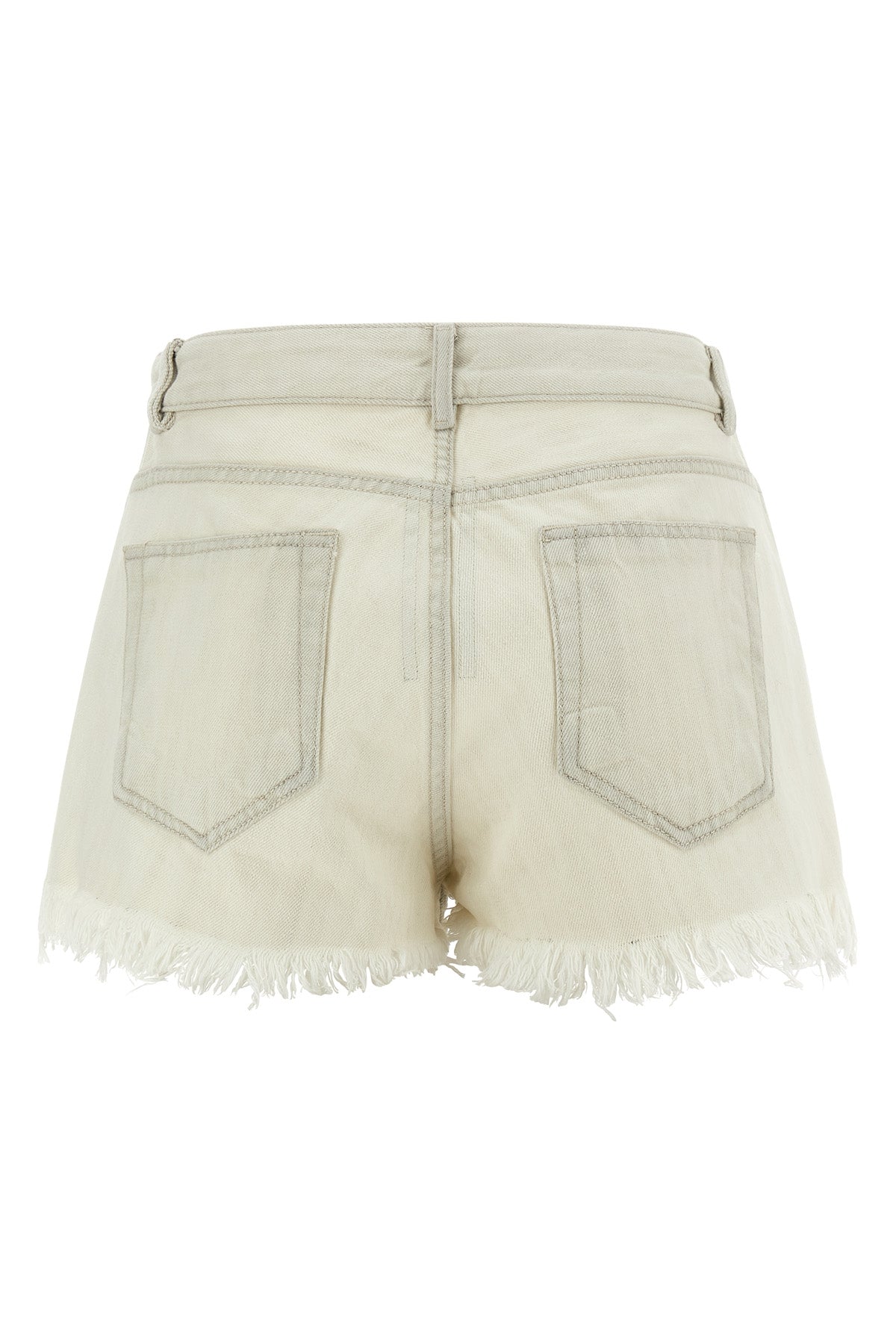RICK OWENS 27 milk was bias cuoff medium-weight cotton denim shorts made