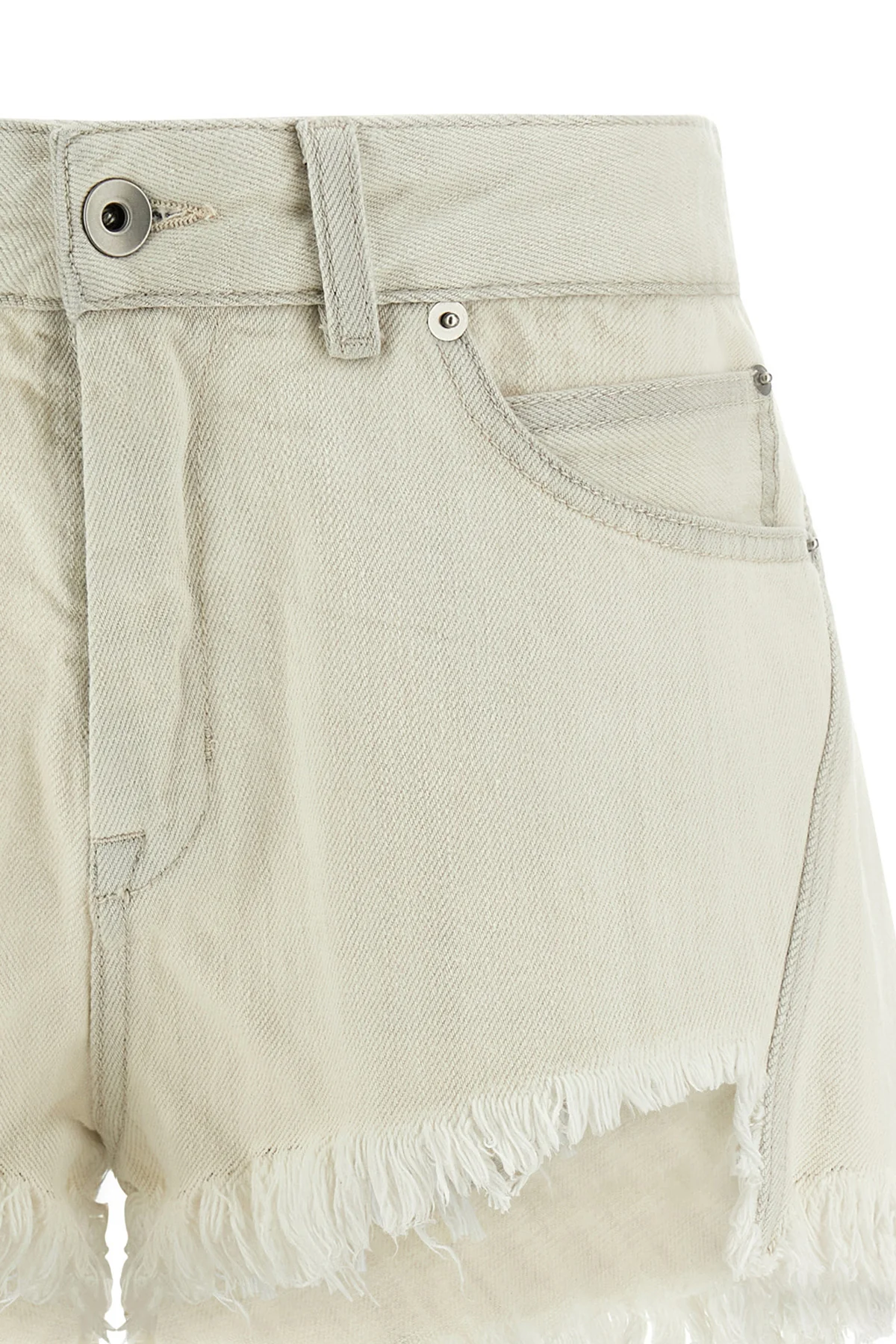 milk was bias cuoff medium-weight cotton denim shorts made