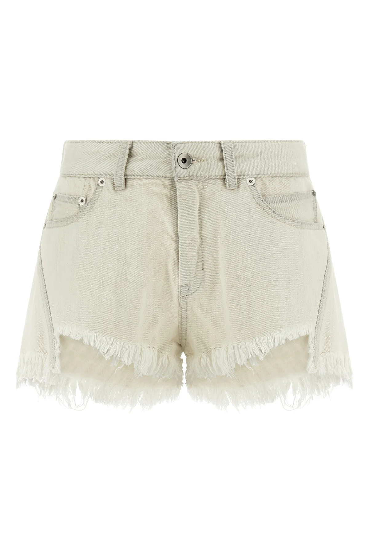 milk was bias cuoff medium-weight cotton denim shorts made