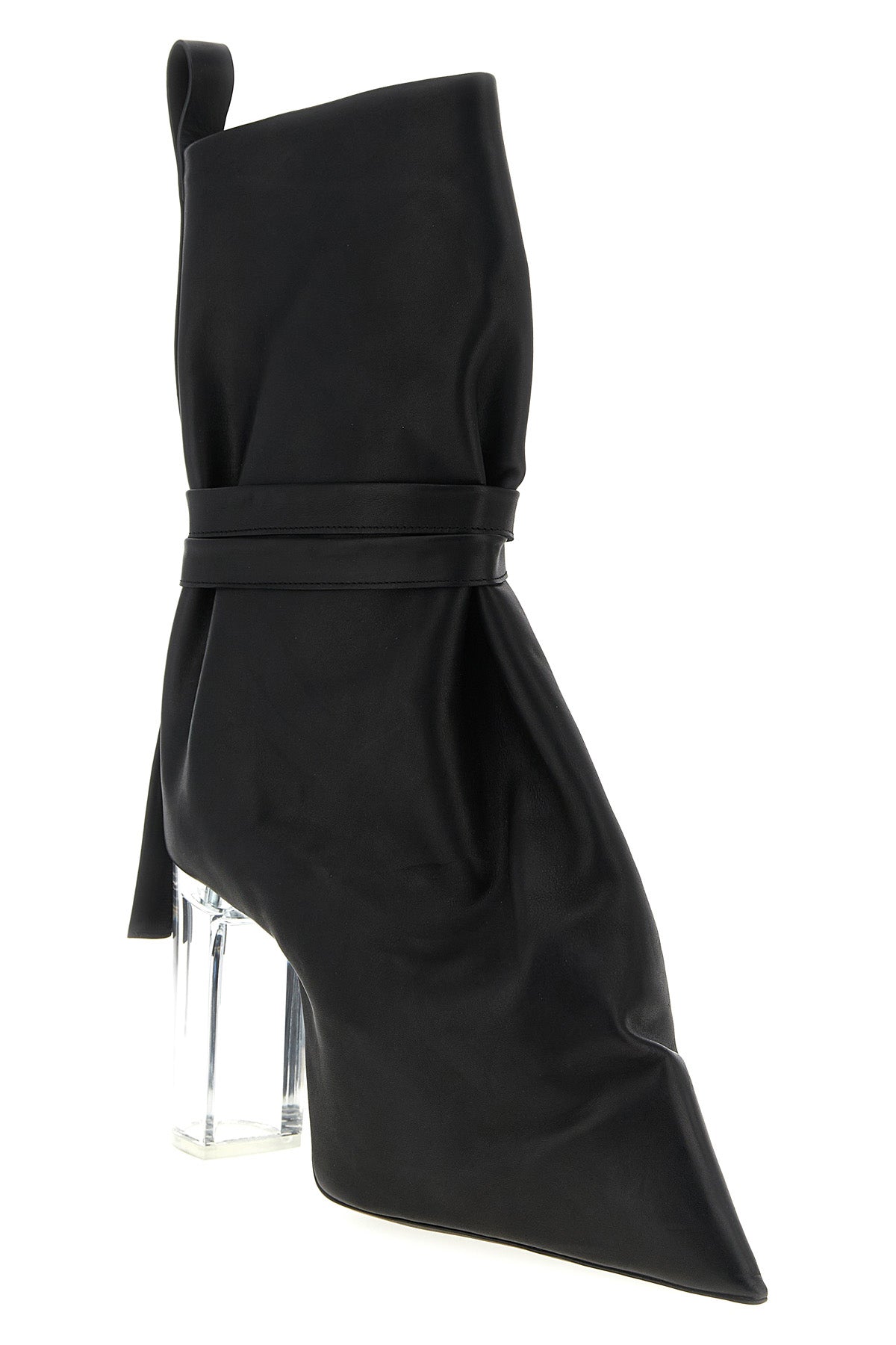 RICK OWENS 38 tied taco kiss leather ankle boots