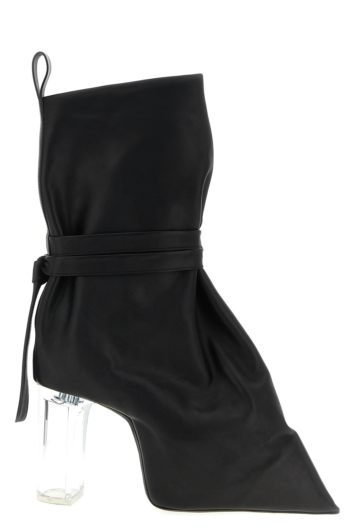 RICK OWENS 38 tied taco kiss leather ankle boots