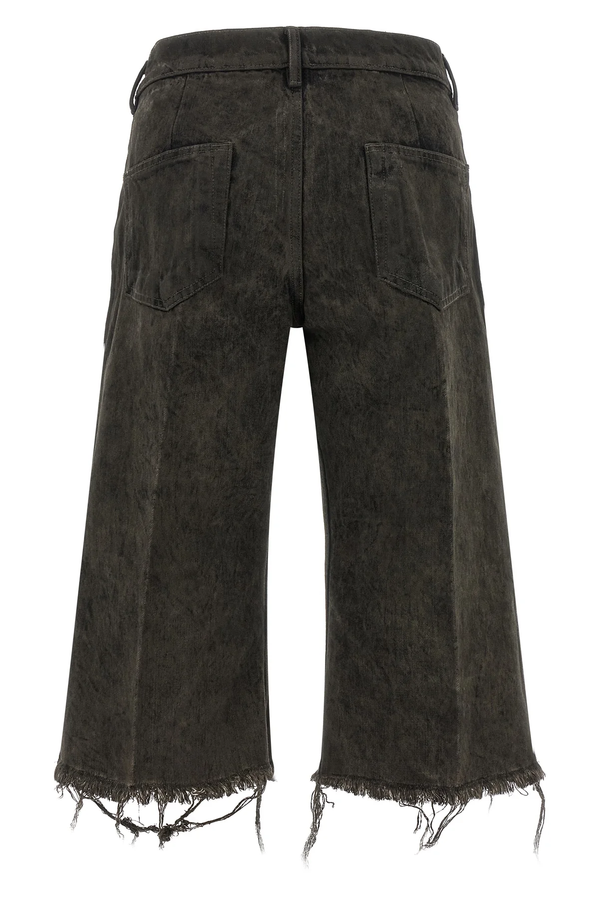 rick owens bolan cutoff bermuda shorts redefine denim codes through a deconstr