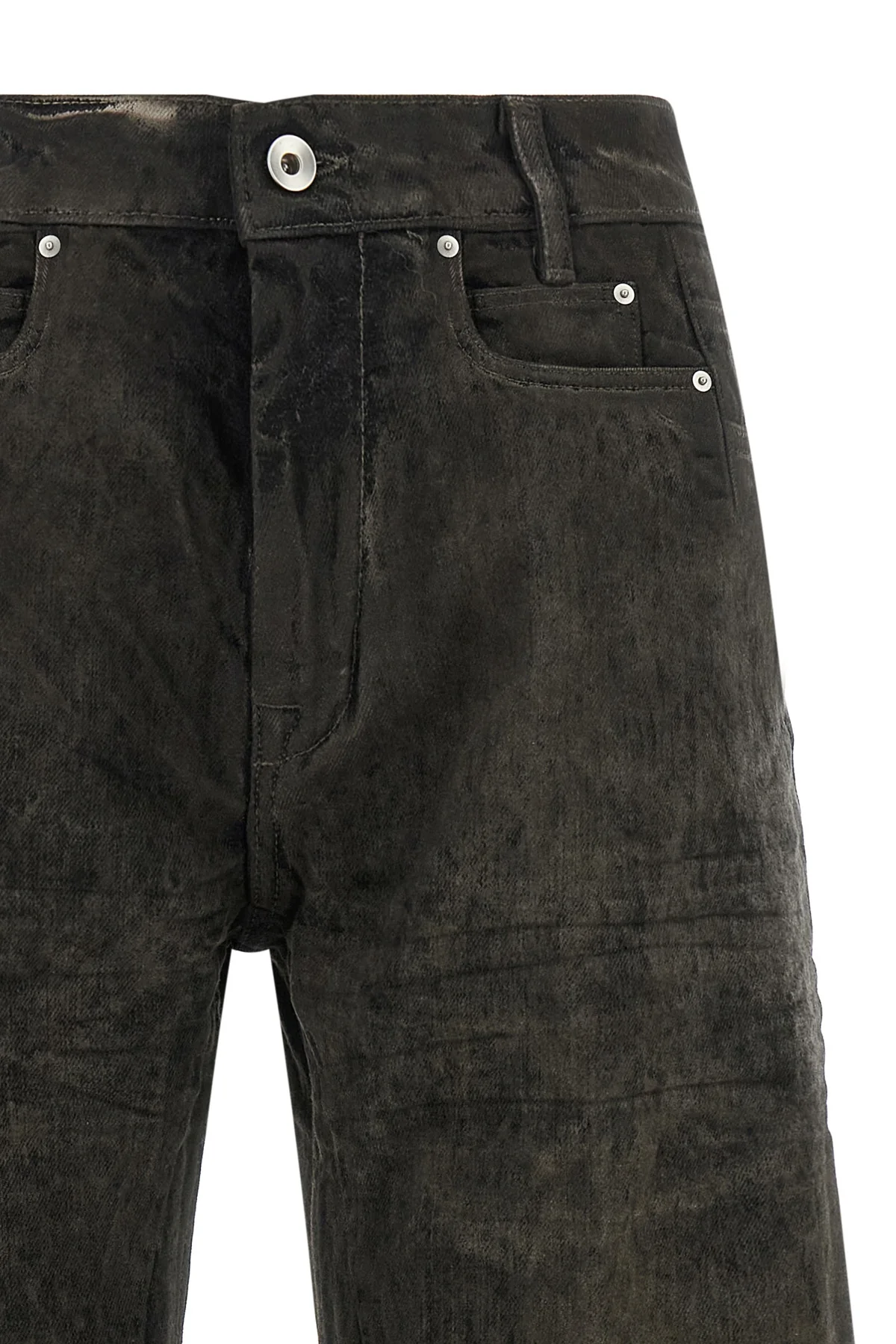 rick owens bolan cutoff bermuda shorts redefine denim codes through a deconstr