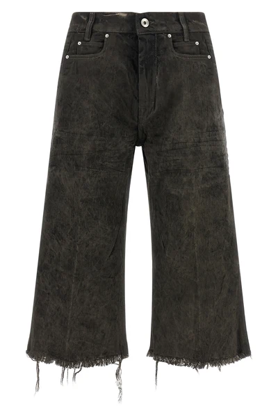 rick owens bolan cutoff bermuda shorts redefine denim codes through a deconstr