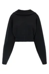 the rick owens tower pull cropped sweatshirt redefines the volumes of the cont