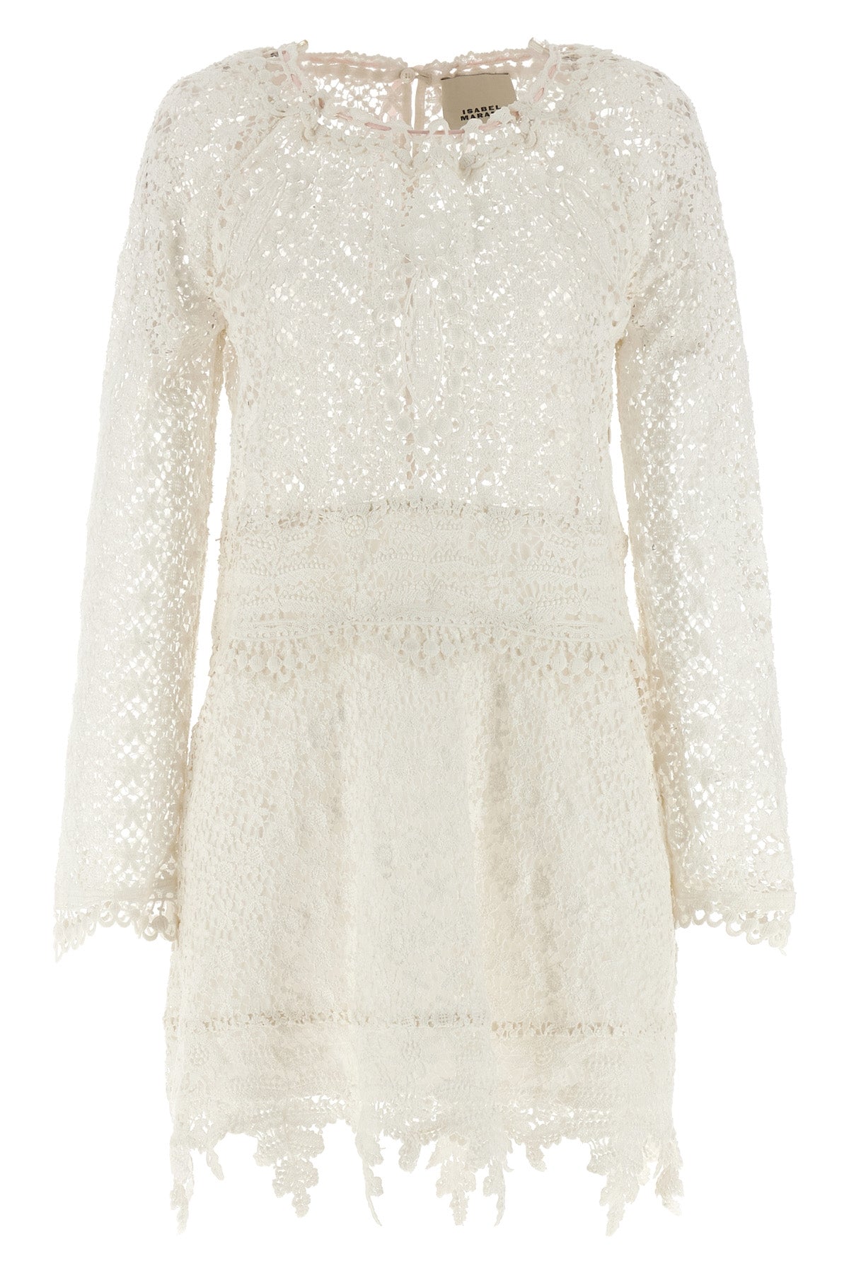 mini hizene crochet openwork cotton dress
