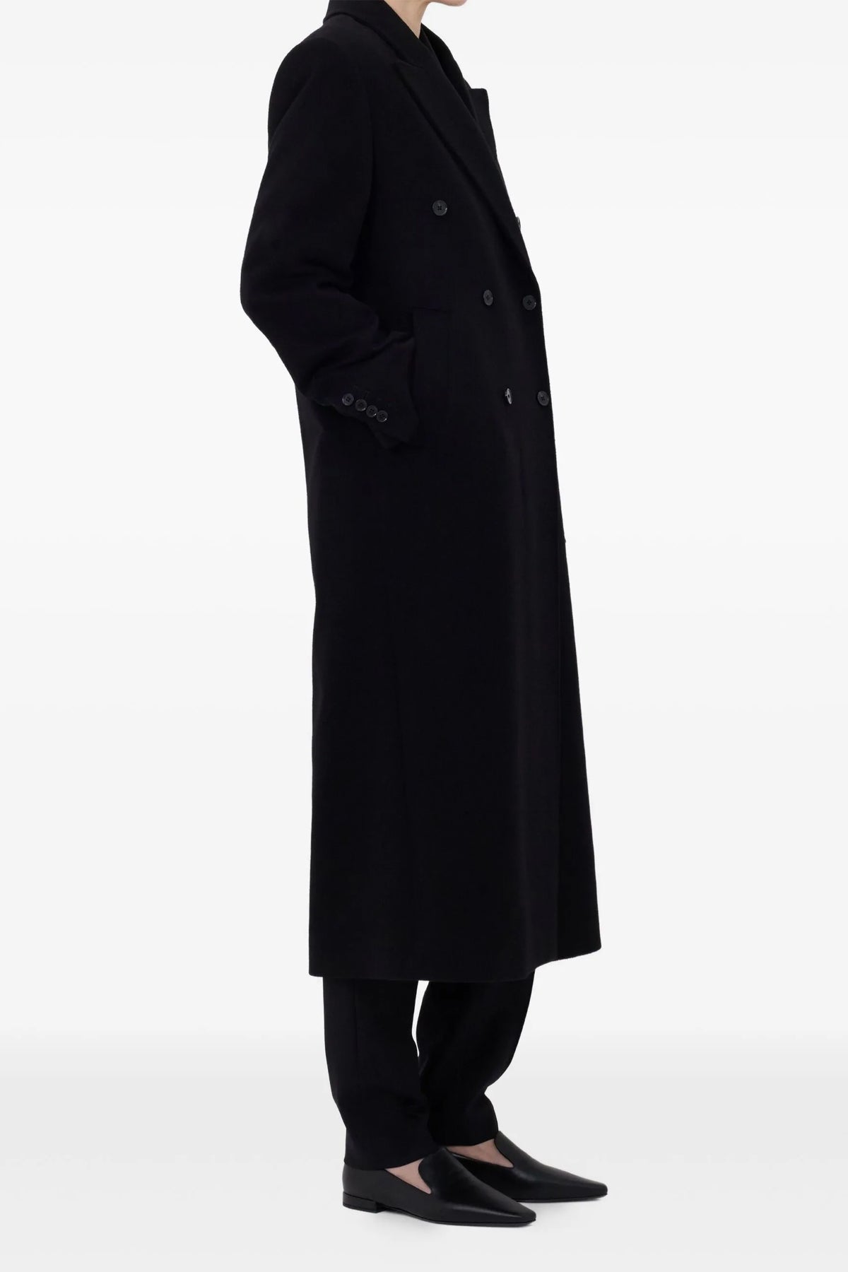 LOULOU DE SAISON 40 rosco double-breasted coat in wool and cashmere drape