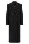 rosco double-breasted coat in wool and cashmere drape