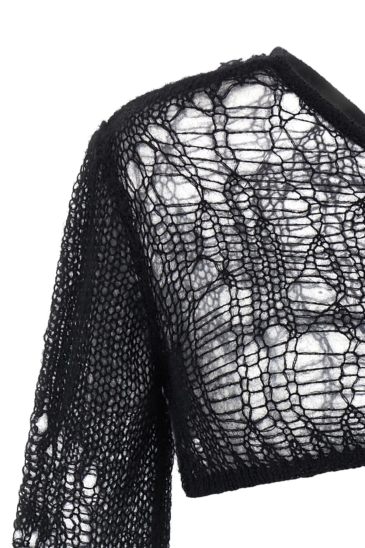 spider ziggy top in openwork mohair blend