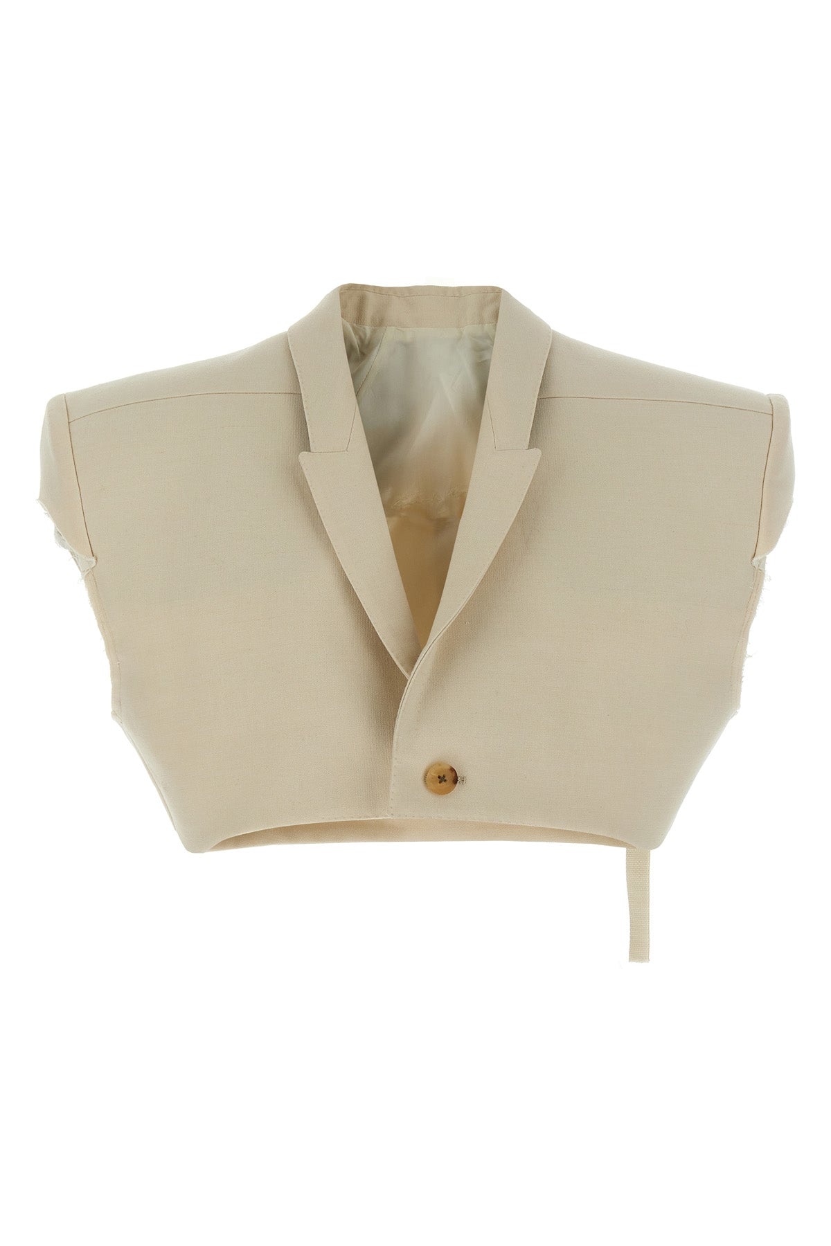RICK OWENS 38 micro tatlin wool blend cotton vest