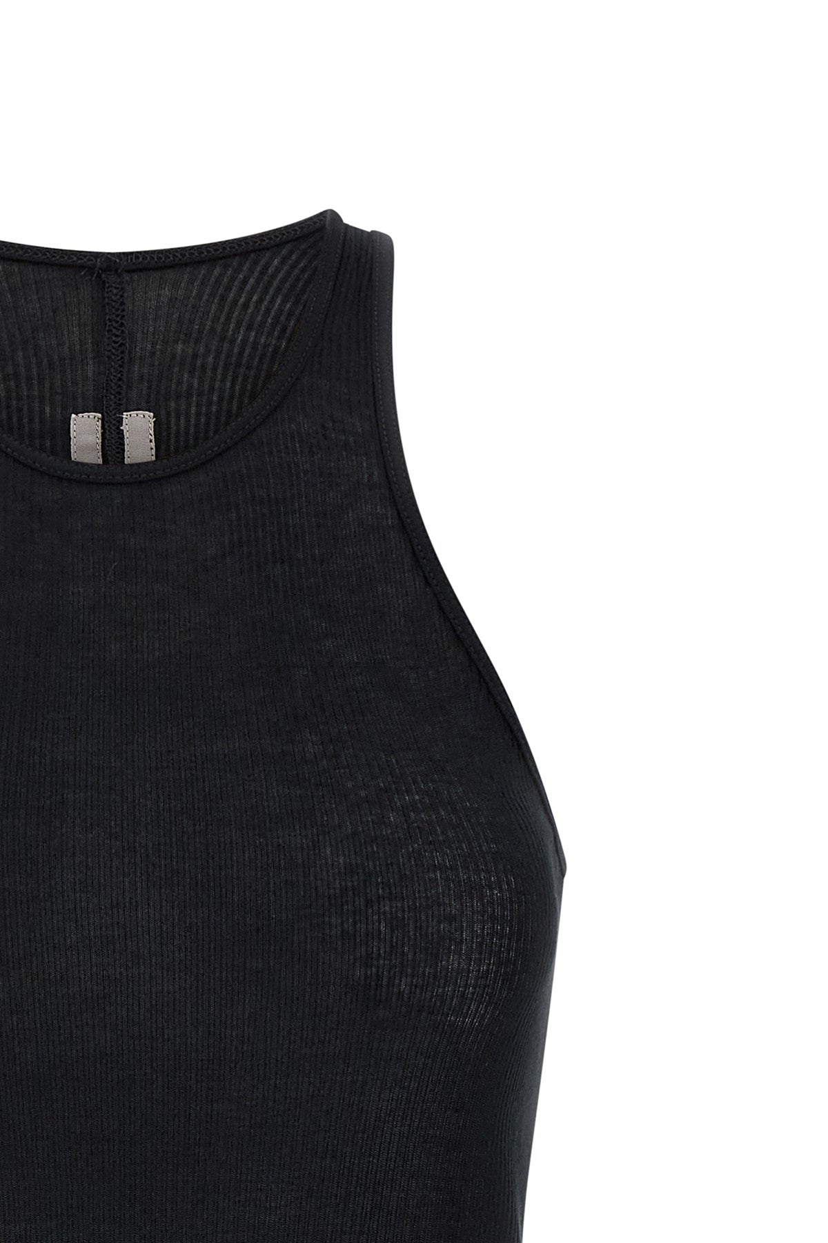 basic rib tank top in ribbed viscose and stretch silk blend