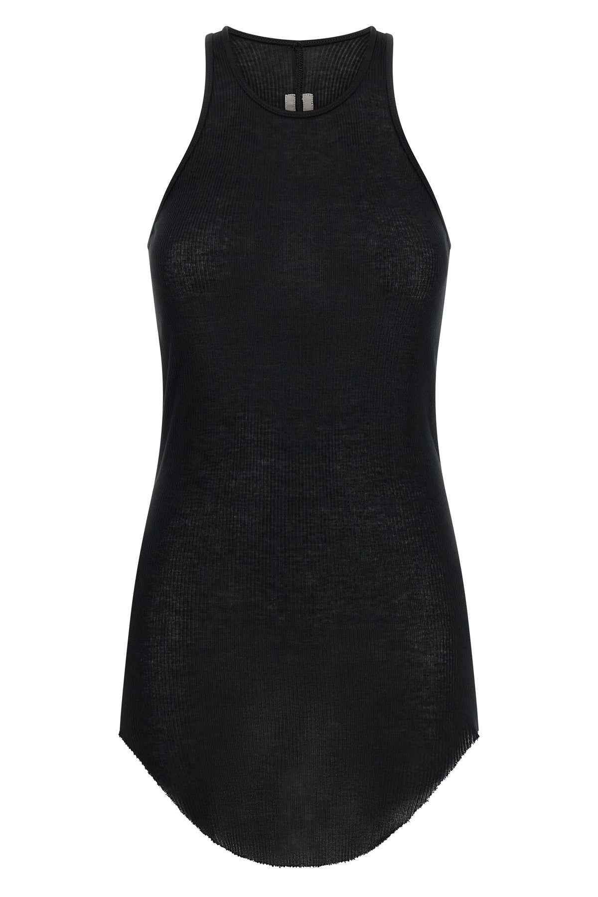 basic rib tank top in ribbed viscose and stretch silk blend