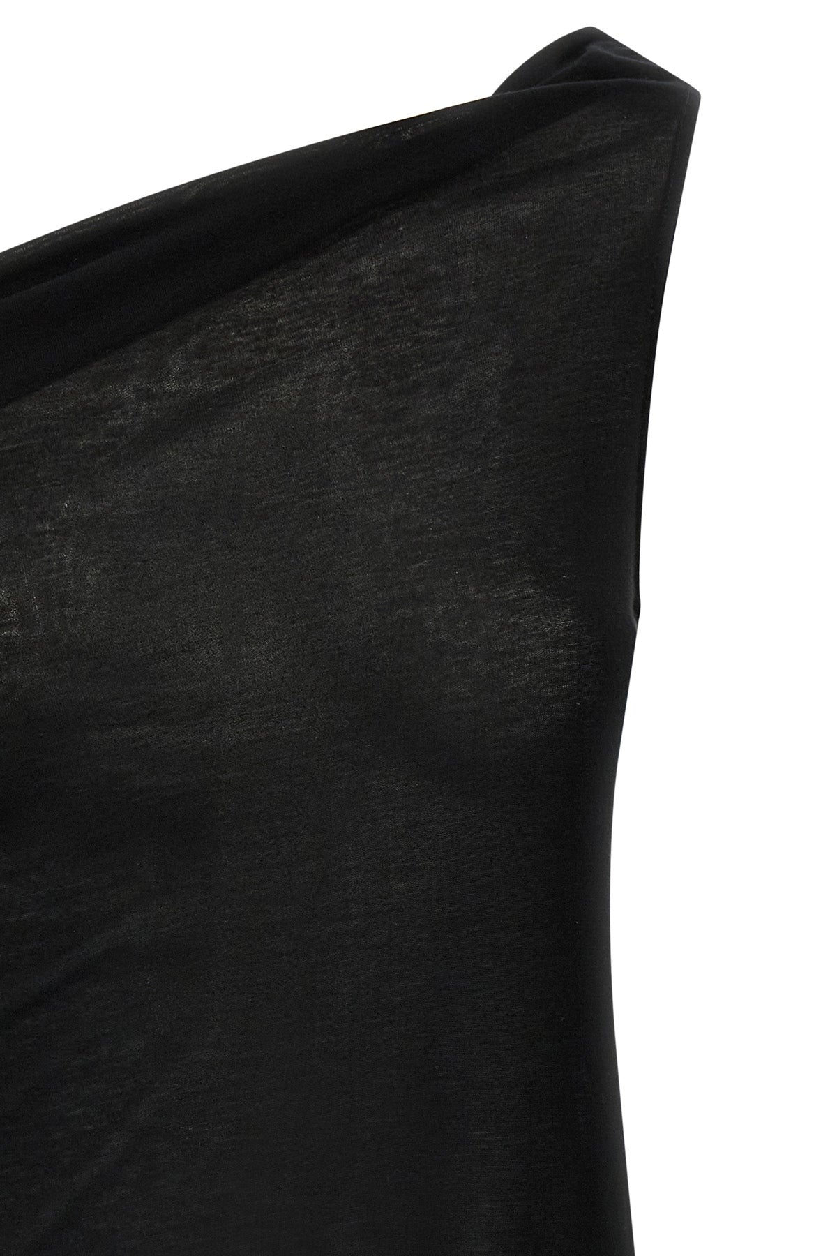 RICK OWENS 40 athena t asymmetrical one-shoulder top in silk blend