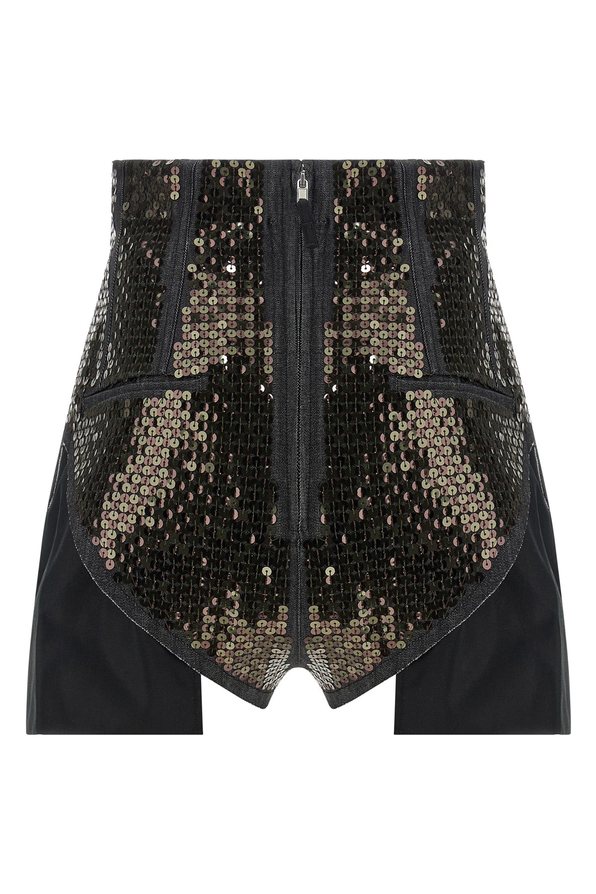 RICK OWENS 40 dirt cuoffs shorts in cotton denim embroidered