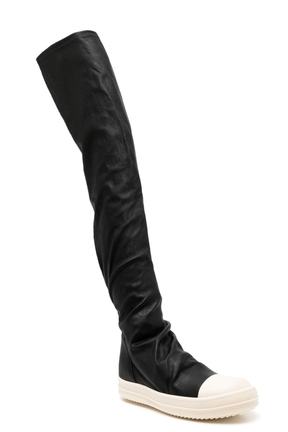 high stocking sneaks stretch leather boots