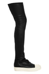 high stocking sneaks stretch leather boots