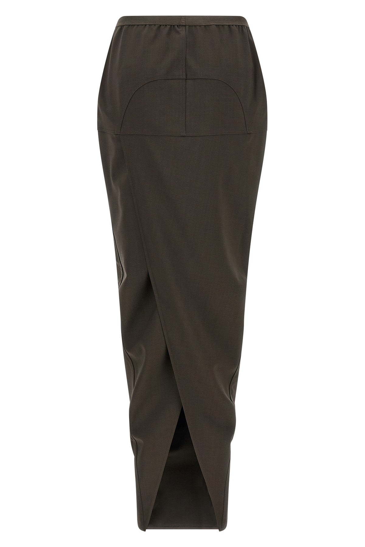 RICK OWENS 42 soft pillar long skirt in wool blend