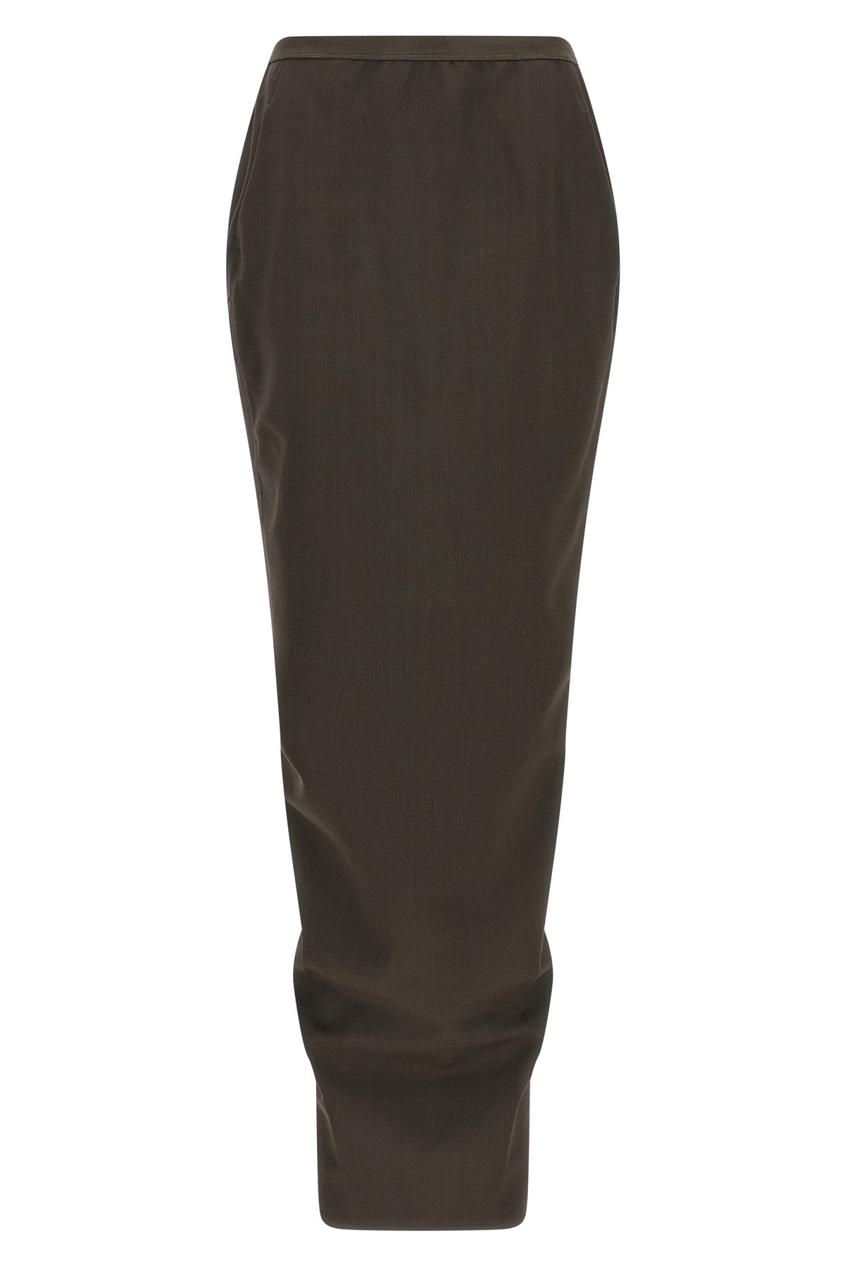 RICK OWENS 42 soft pillar long skirt in wool blend
