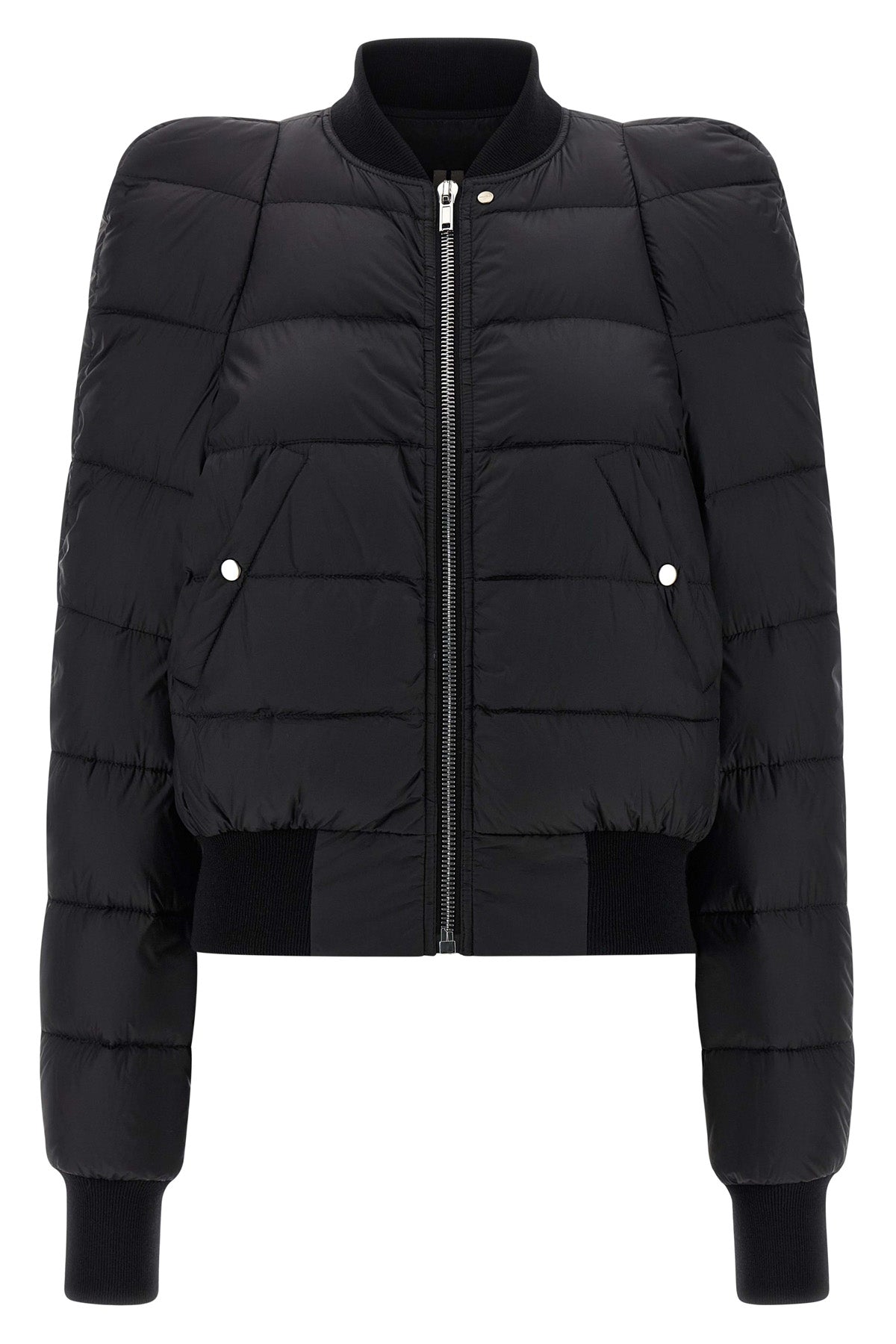 duvet flight quilted and goose down padded nylon bomber jacket