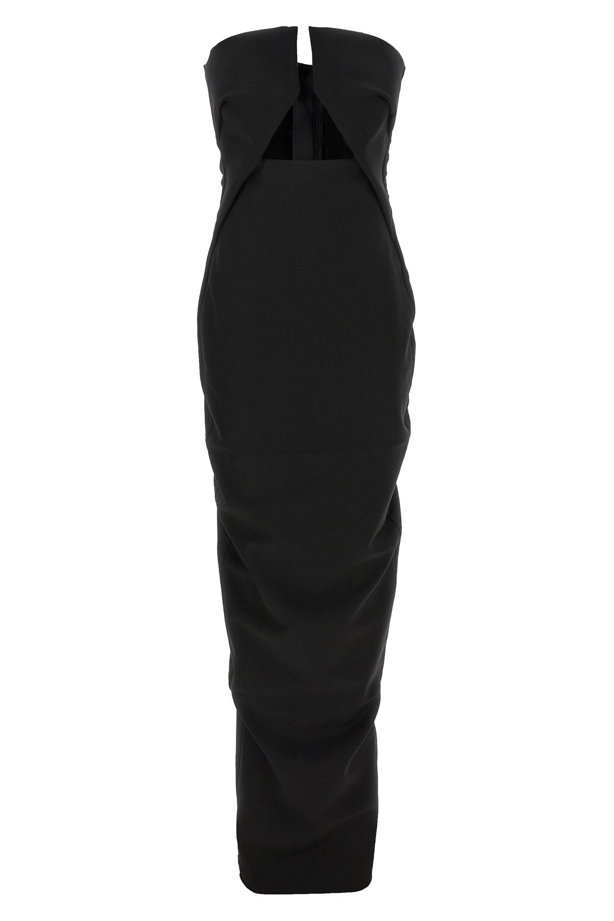 RICK OWENS 40 long prong gown off-the-shoulder wool dress