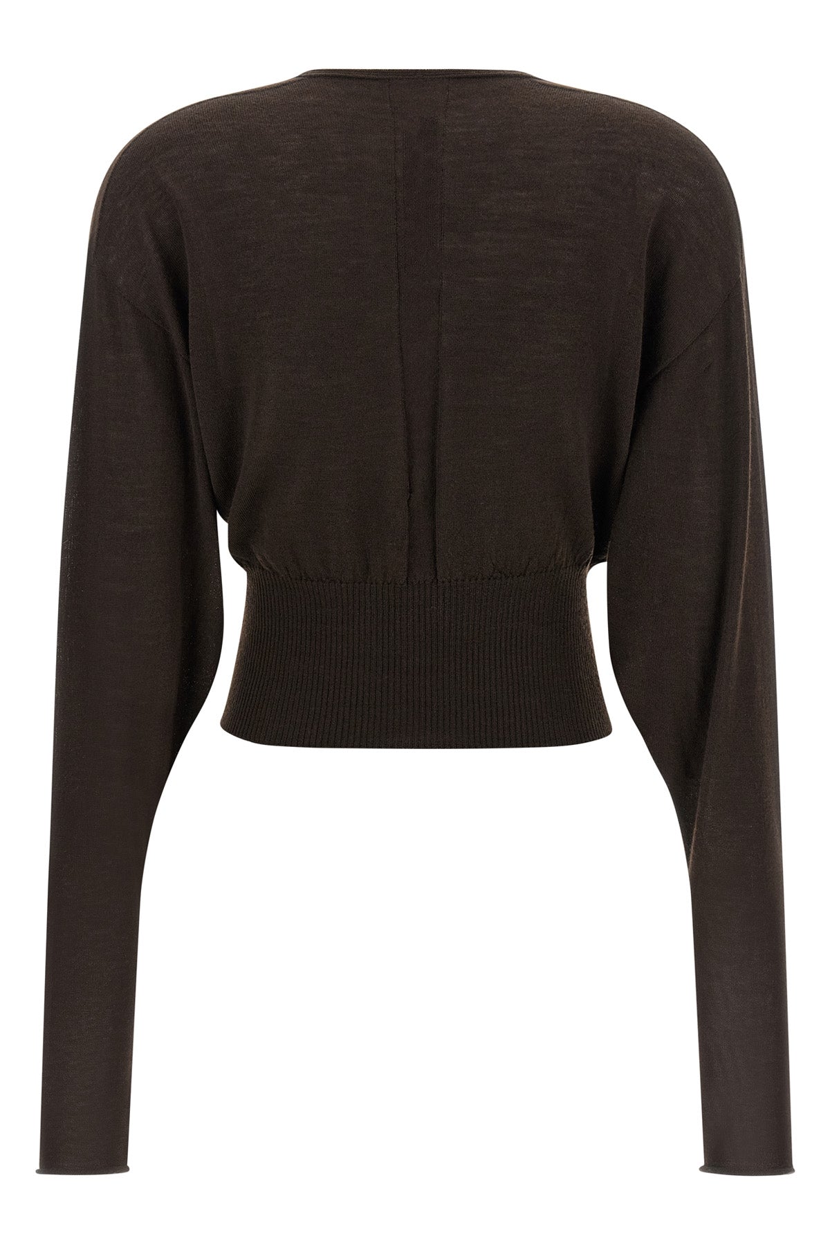 v cropped crop top in light shaved wool knit