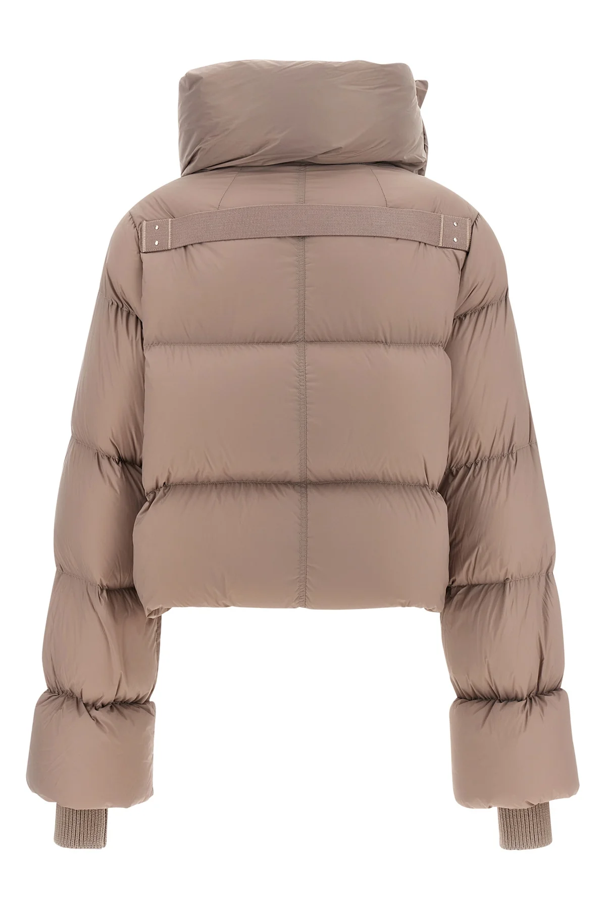 the rick owens down jacket redefines winter volumes through a cropped silhouette