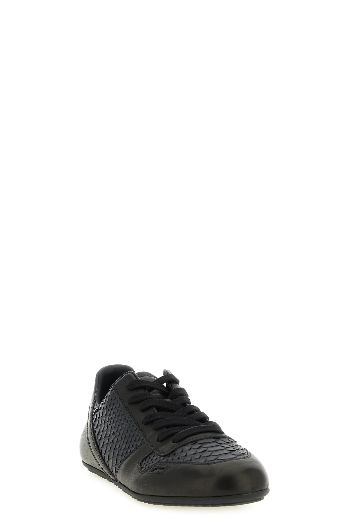 RICK OWENS 43 minimal sneaks sneakers in python leather and tone-on-tone linus lambskin