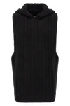 the sleeveless rick owens hooded tank top